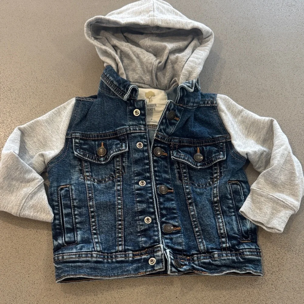 Tucker + Tate Denim Jacket with Gray Hood 2T